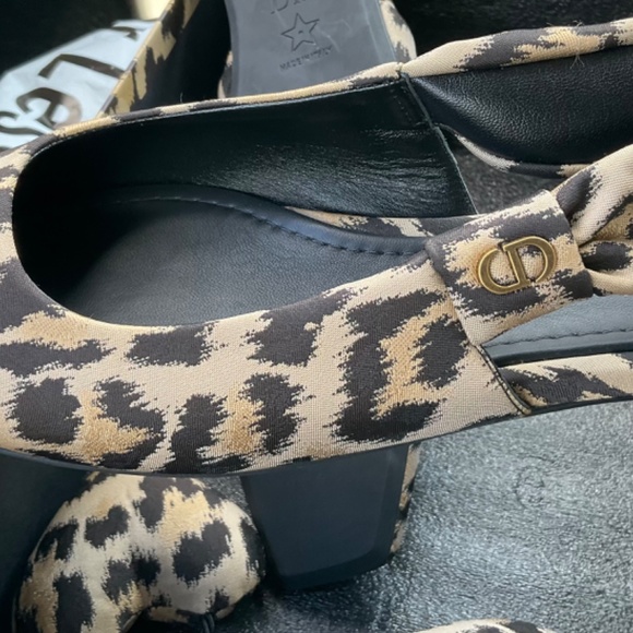 DIOR MIZZA SLINGBACK FLAT. SIZE 10 US/40 EU. BROWN MULTI. - Picture 8 of 9